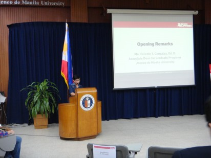 Dr. Ma. Celeste Gonzalez of Ateneo de Manila University delivers the Opening Remarks at the Closing Ceremonies.