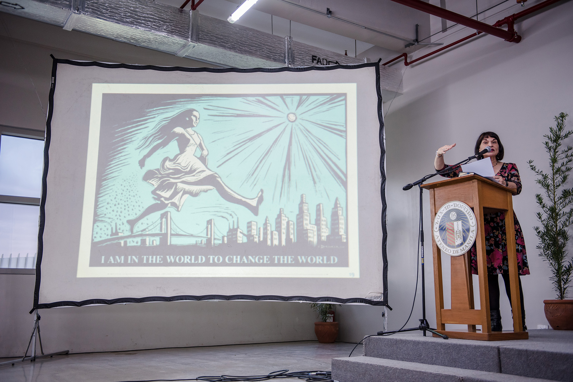 Dr. Antonia Darder delivering her lecture at the Ateneo de Manila University